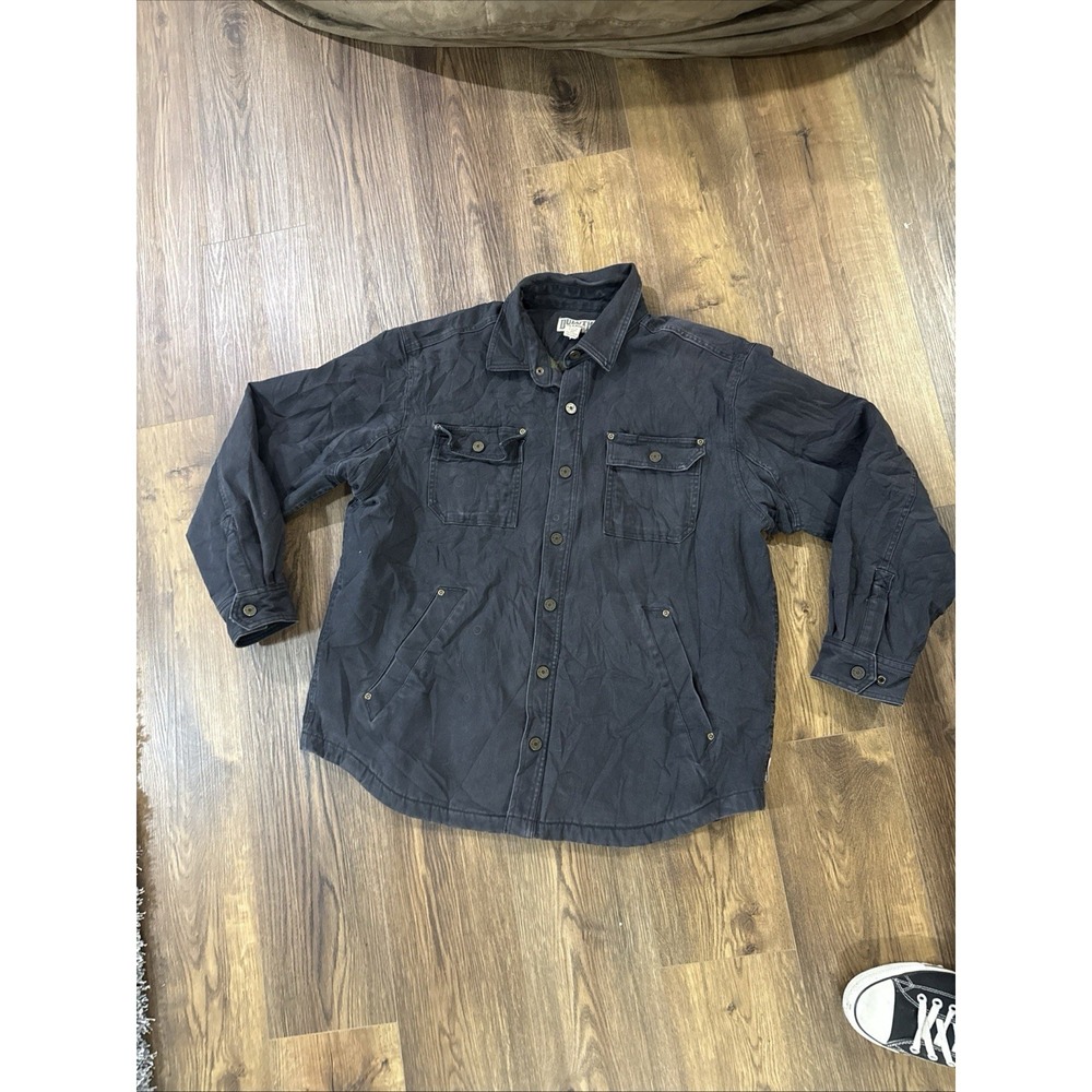 Duluth Trading Jacket Mens XL Black Burly Flex Fire‎ Hose Shacket Lined